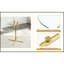 Table ronde haute en verre, table ronde de 36 pouces, plateau en verre trempé, support robuste à quatre colonnes plaqué chrome doré, convient aux tables rondes transparentes dans les petits espaces, les cuisines