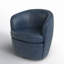 Fauteuil demi-tonneau pivotant 100% cuir italien Crandell-804777103