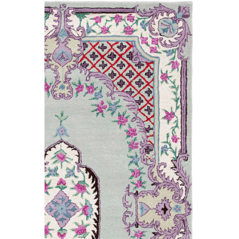 Tapis floral en laine touffeté à la main Cordel, Rectangle 6 pi x 9 pi