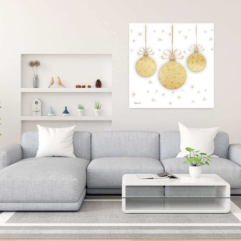 Golden Ornaments by Mollie B. - 1 Piece Wrapped Canvas Wall Art, 91.44cm H x 91.44cm W