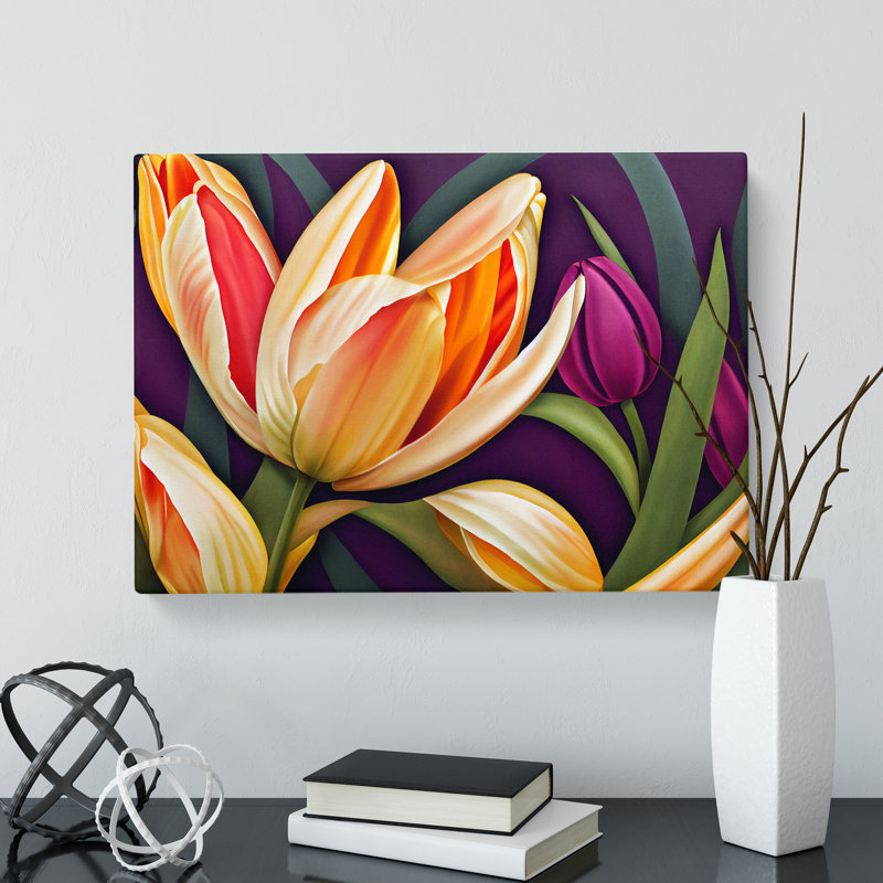 Masterful Tulip Flowers - Wrapped Canvas, 35cm H x 50cm W x 3cm D
