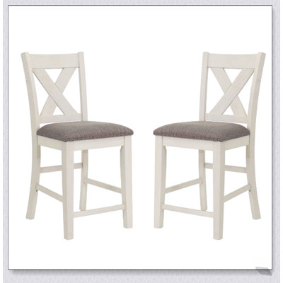 Ensemble de 2 chaises à hauteur de comptoir avec dossier en X, alliant élégance, confort et durabilité pour les espaces de salle à manger modernes