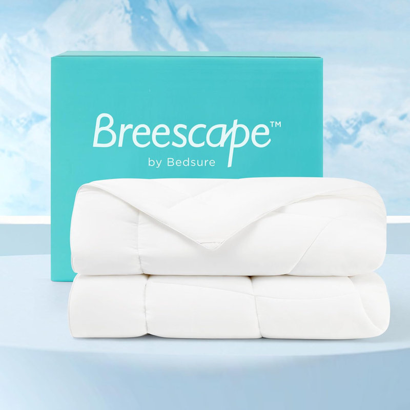 Bedsure King Dual-Sided Cooling Comforter – White, Lightweight & Breathable for Summer, King Comforter, White