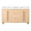Meuble-lavabo double 59 po avec lavabo en résine intégré, armoire flottante à grain de bois naturel avec rebords arrondis et quincaillerie en bois massif 59 po