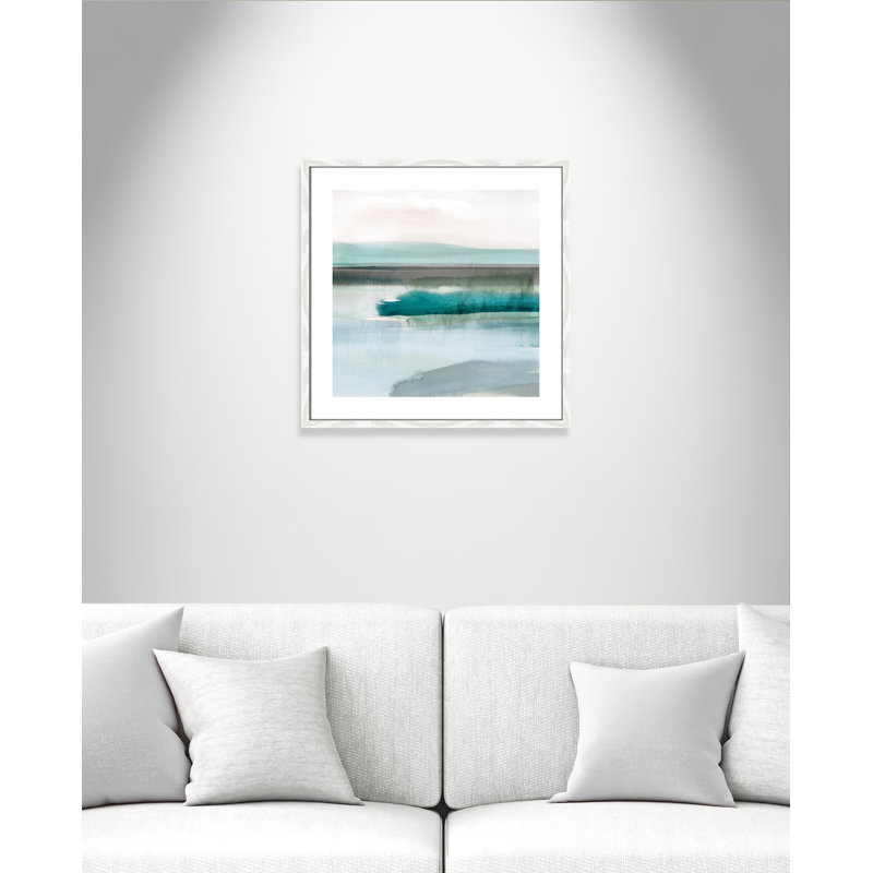 «Slide Away III», reproduction d'art, Papier avec cadre en bois blanc, H 24,75 po x l 24,75 po x P 0,75 po