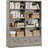 Farmhouse Bookshelf and Bookcase, 47" Wide Bookcase with Drawers, 5 Tier Book Shelves with Storage, Large Display Shelves, 63" Tall Wood Standing Shelving Unit for Office, Study, Ash Grey