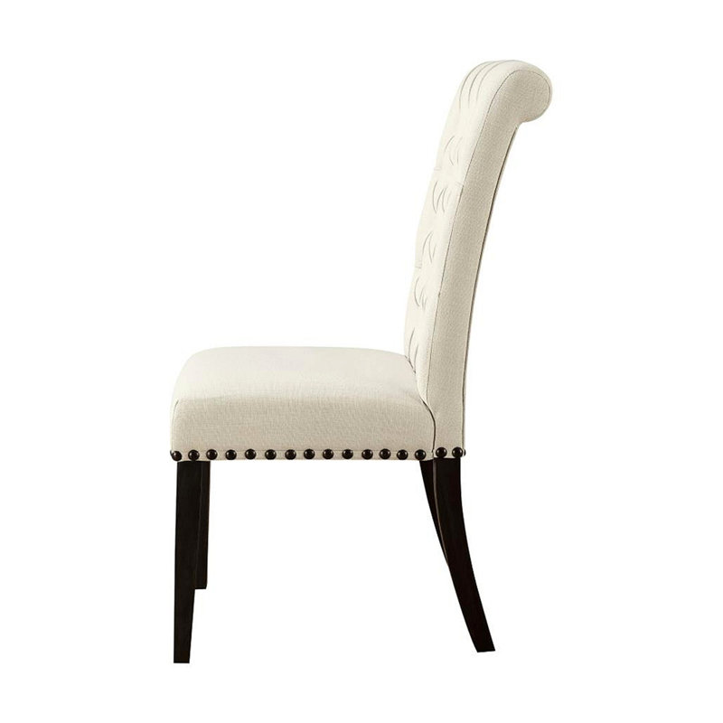 Ensemble de 2 chaises d'appoint rembourrées en tissu, Tissu beige