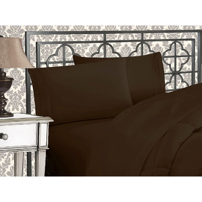Microfiber Sheet Set, Brown, Queen