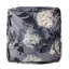 Grand pouf carré Hazel, imprimé floral sur fond gris