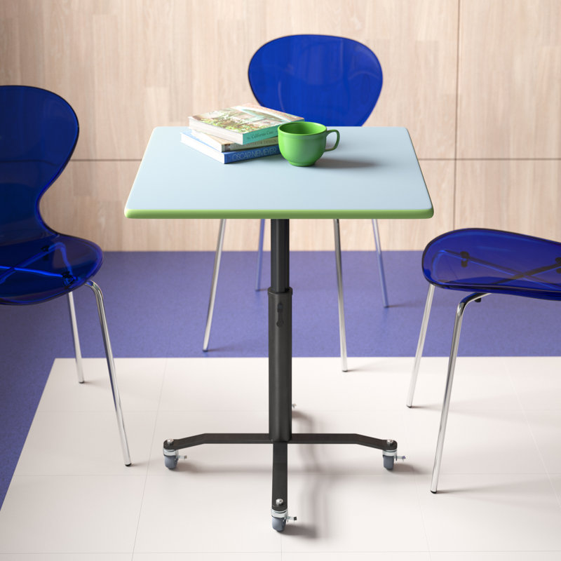 Laminate Adjustable Square 4 Students Activity Table, 42" H x 24" L x 24" W