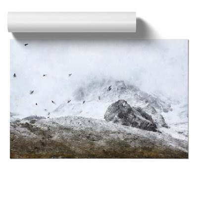 A Flock of Birds Painting - Frameless Print