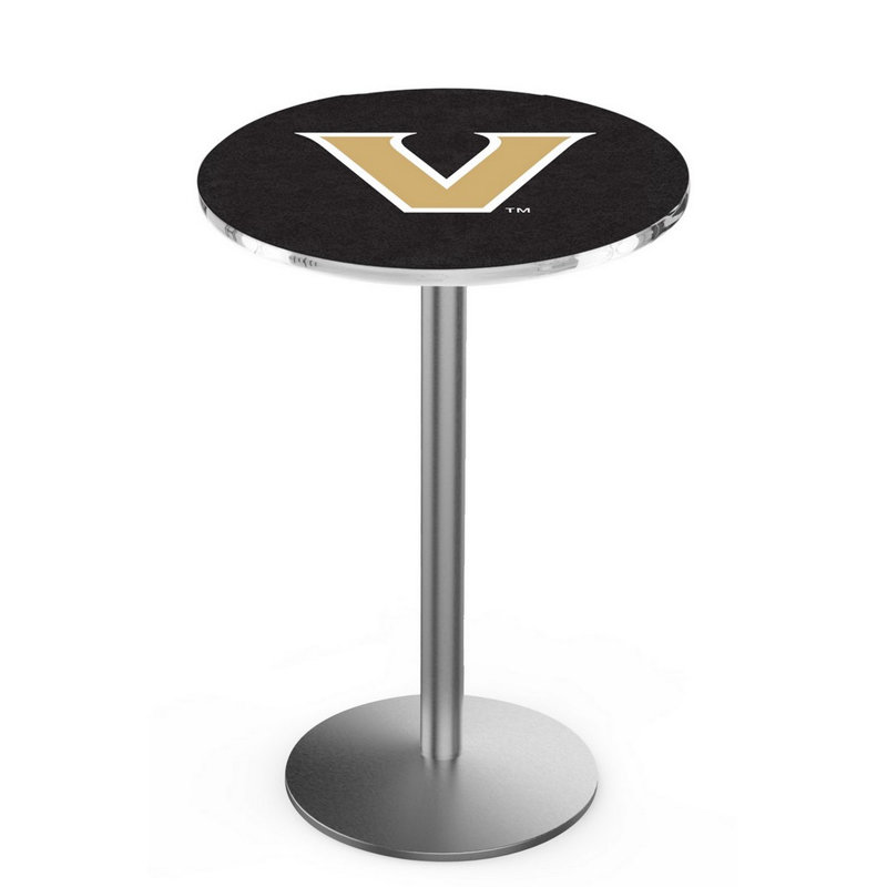 Round Metal Base Dining Table, Stainless Steel, Vanderbilt University