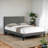 Classic Upholstered Platform Bed with Headboard & Wood Slat Mattress Foundation, Gray-1599559081