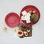 Assiette en grès cannelé rouge-811368427
