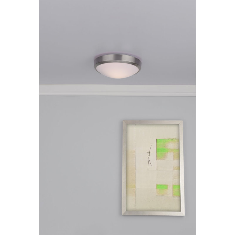 Acrylic Flush Mount, Satin Chrome