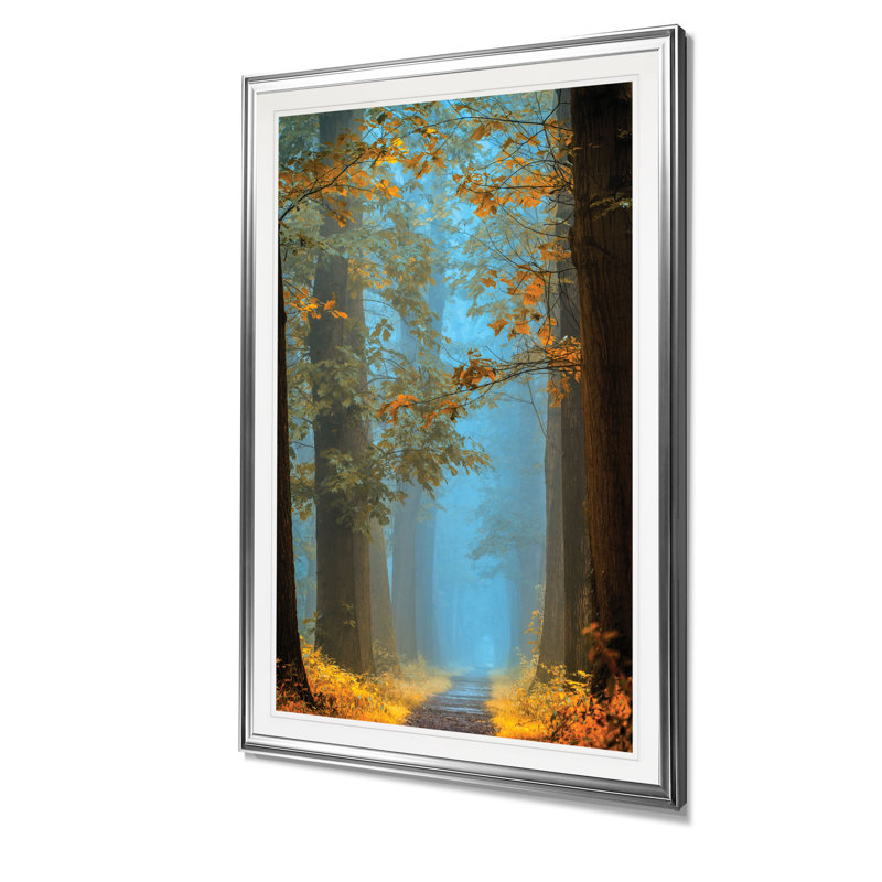 «Orange Blue Avenue», reproduction, H 24 po x l 20 po x 1,5 po, Cadre argenté