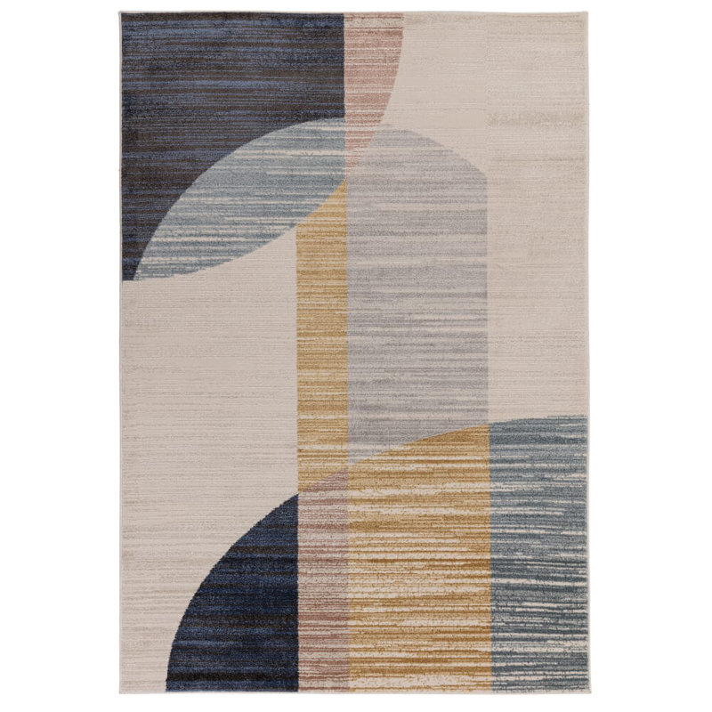 Deboran Blocks Cream/Multi Area Rug, Rectangle 80 x 140 cm