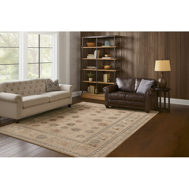 Crafters & Weavers Ushak Collection Area Rug Ultra Soft Washable Rug, Non Slip, Indoor, Stain Resistant Rugs for Living Room Bedroom Vintage Home Decor (8' x 10')