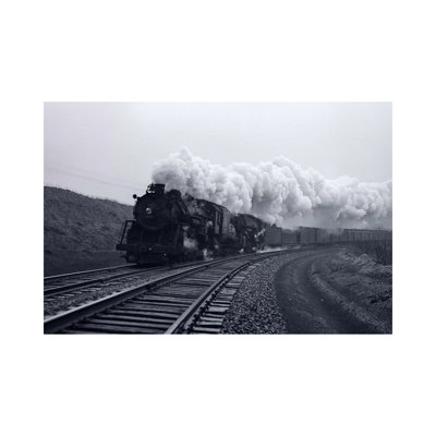 1940s-1950s Speeding Steam Locomotive Passenger Train Near Port Jervis New York USA by Vintage Images - Wrapped Canvas Print
