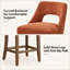 Ensemble de 2 tabourets de bar rembourrés orange, hauteur de comptoir moderne avec pieds en bois massif pour îlot de cuisine ou salle à manger