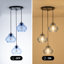 3-light Kitchen Island Pendant Light With Seed Glass Shade