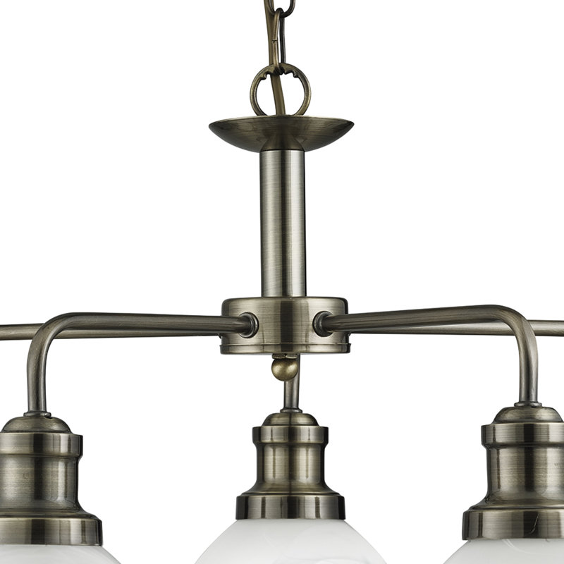Beverley 5 - Light Shaded Chandelier, Antique Brass