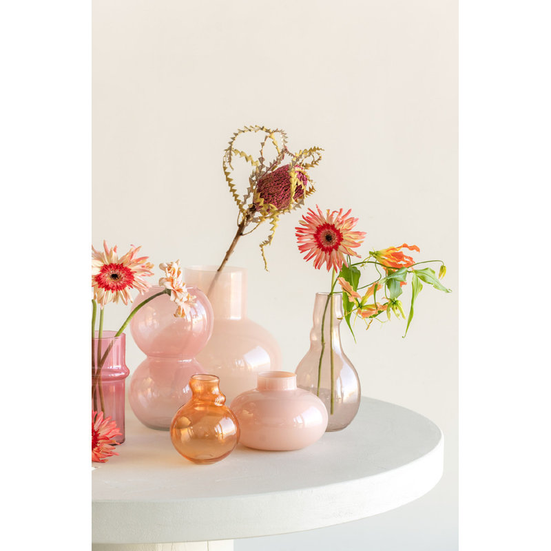 Travon Glass Table Vase, Peach, 11.18" H x 11.02" W x 11.02" D