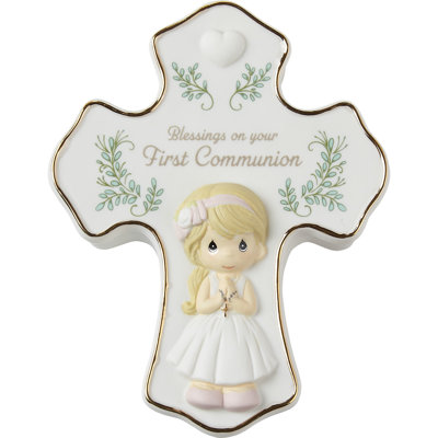 Boîte avec chapelet Precious Moments Blessings On Your First Communion Girl