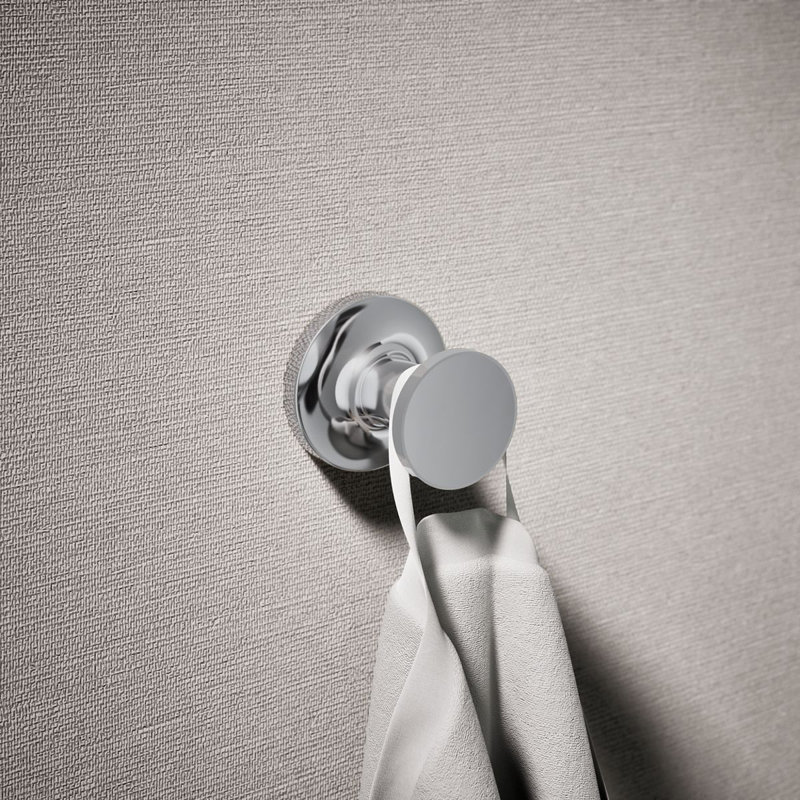 Crochet mural pour salle de bain Purist, Chrome poli