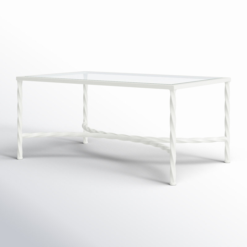 Vera Glass Cocktail Table, White