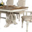 Ensemble de table de salle à manger 7 pièces Arca avec chaises en tissu, bois massif blanc antique