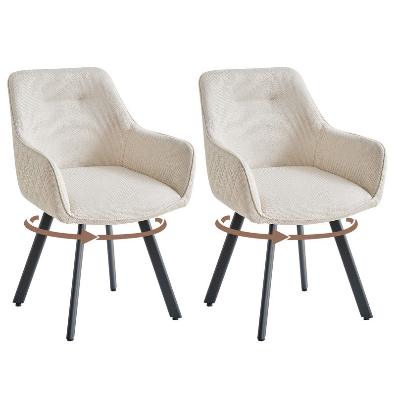 Linen Blend Upholstered Armchair, Light brown, Light brown, 6