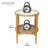 Charie Boho Glass Rattan Wood Round Storage Side End Table