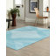 Tapis géométrique bleu clair en polypropylène tissé à la machine-519170429