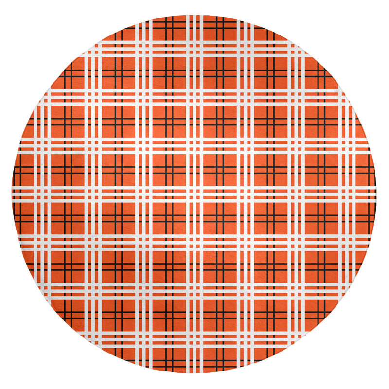 Plaid Indoor Rug, Round 5'