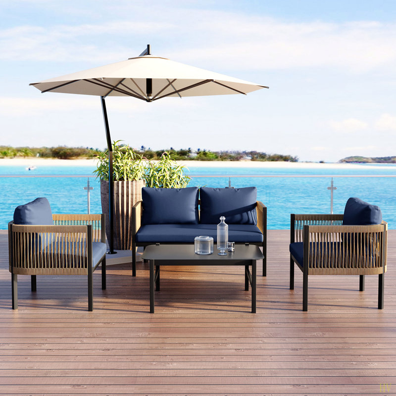 Combinaison de canapé pour plusieurs personnes avec une table, idéale pour le jardin, la cour et les balcons