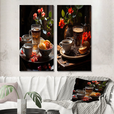 Aroma Cuban Coffee Harmony - ensemble d'art mural sur toile café et thé