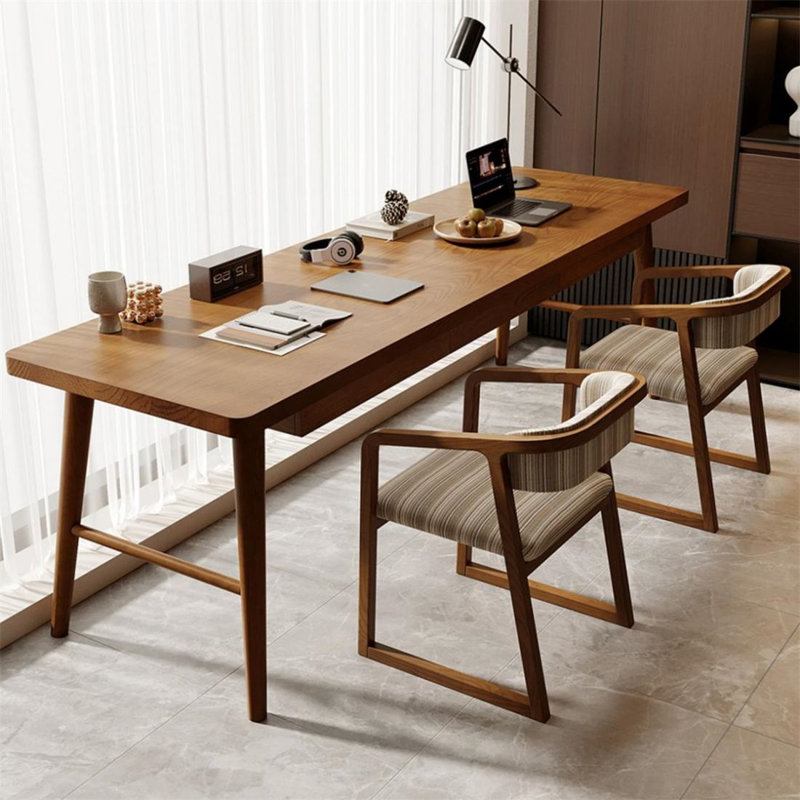 Bureau en bois de frêne, H 29,53 po x l 70,87 po x P 23,62 po