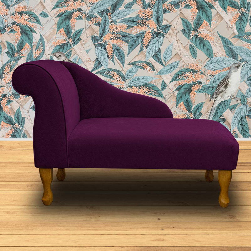 Upholstered Chaise Lounge, Purple