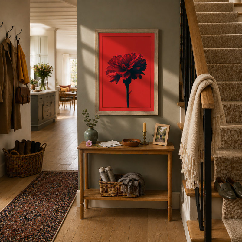 Crimson Bloom Modern - Print, Oak, A4 - 29.7 x 21.0 cm