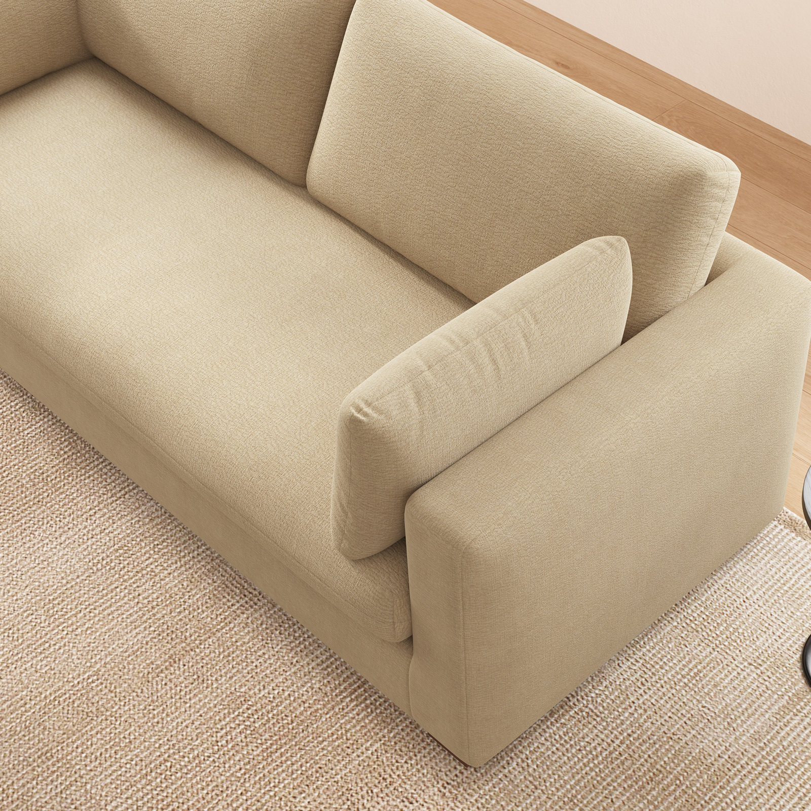 Haven 88" Linen Sofa, Beige, Removable Cover