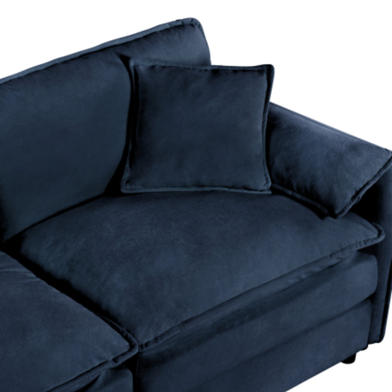 Canapé surdimensionné en chenille surdimensionné avec canapé moderne et profond, bleu marine, Marine
