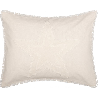 Taie décorative standard en toile de jute et étoile blanche