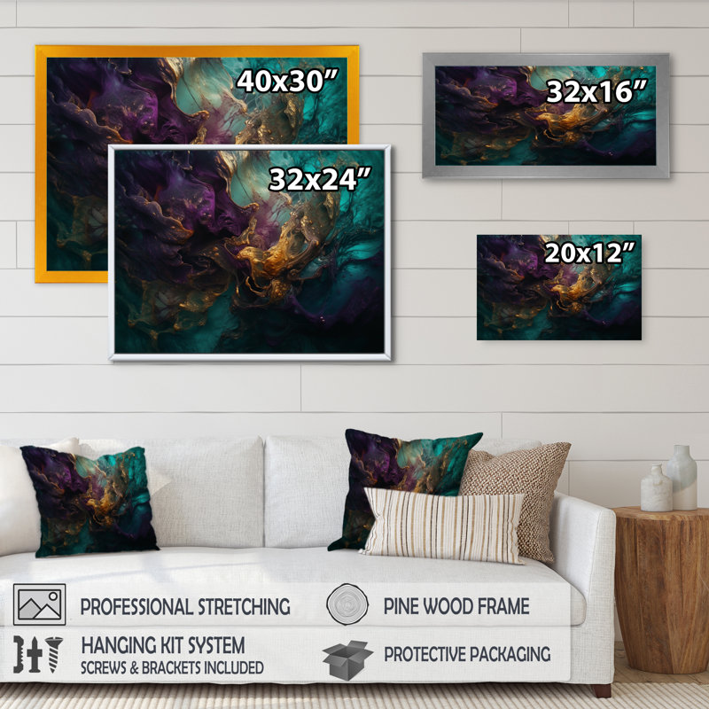 L'essence de la fluidité III sur toile, Cadre photo noir, H 12 po x l 20 po x P 1 po
