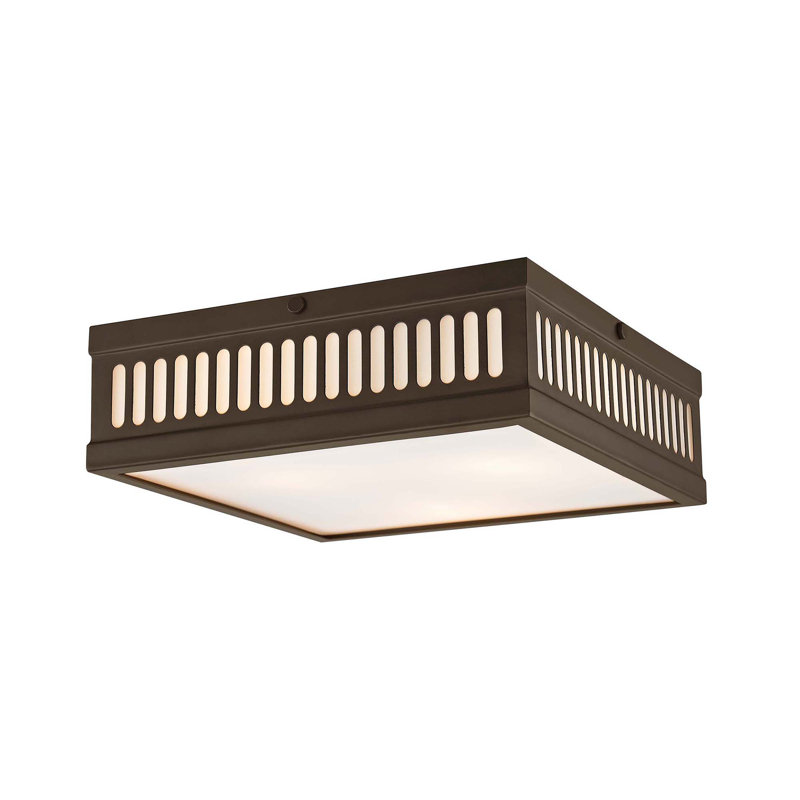 Aliosha Glass Flush Mount, Bronze, 3.75" H x 10.5" W x 10.5" D