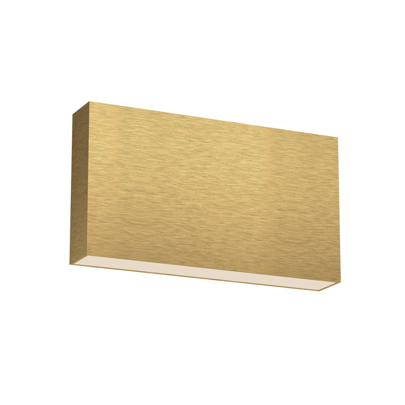 Mica 1 - Light LED Outdoor Flush Mount, Brushed Gold, 5.5" H x 9.88" W x 1.63" D