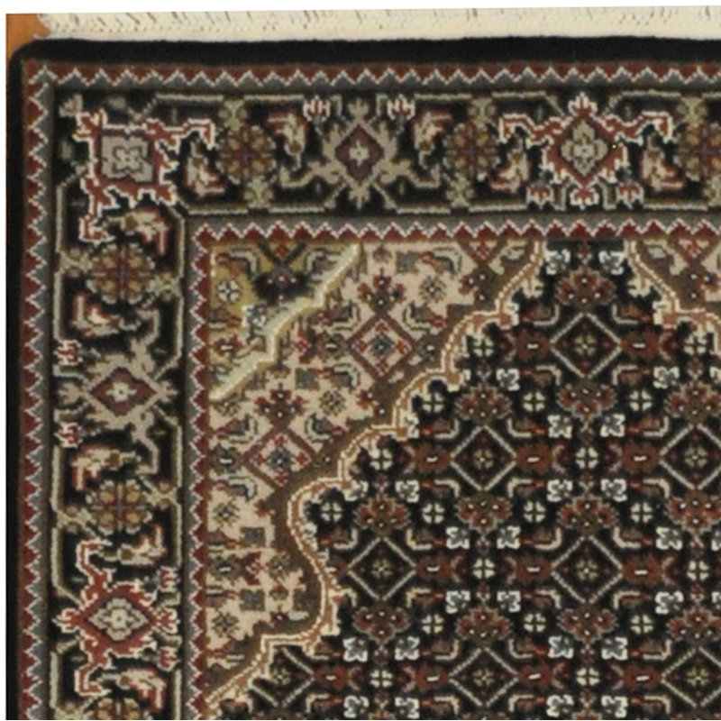 Tapis décoratif en laine noué à la main de conception unique 2 pi 8 po x 10 pi Dégafferelly Ivoire