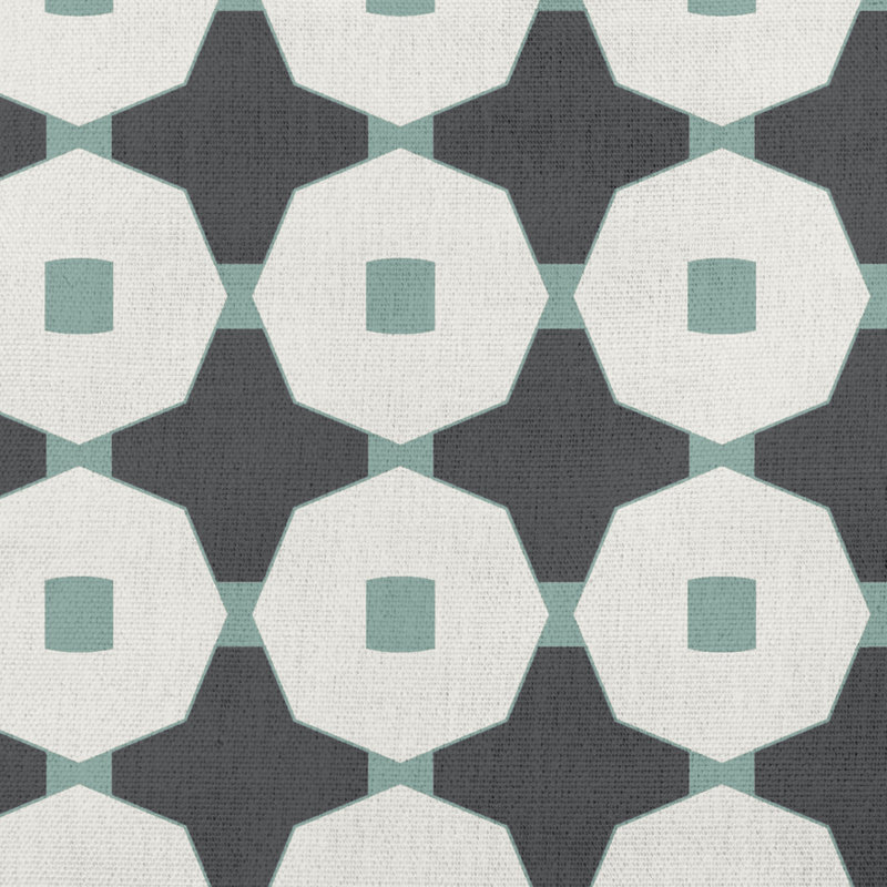 Coussin décoratif Up, 18 po x 18 po, Gris / Turquoise
