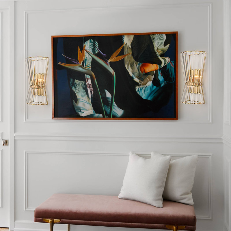 2-Light Gold Crystal Wall Sconce