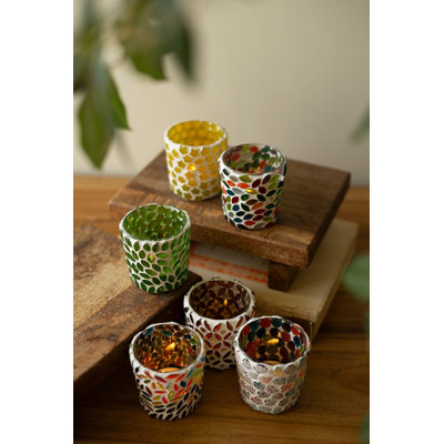 Ensemble de 6 porte-votives en verre Kalaou